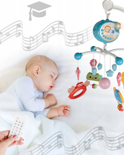 Vaikiška lovytės karuselė su muzika, projektoriumi, pulteliu ir laikmačiu