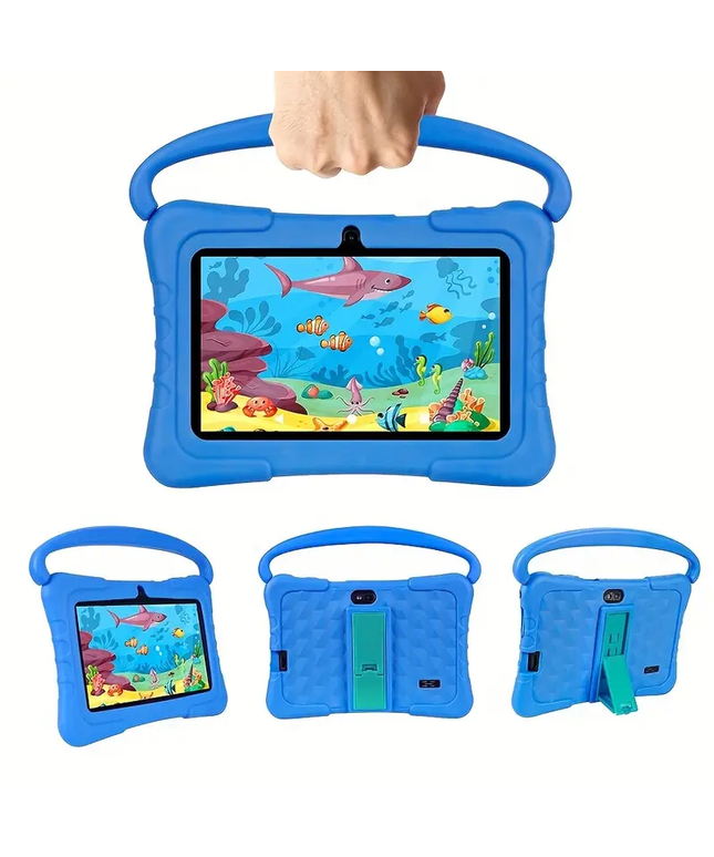 Vaikiška planšetė su apsauginiu dėklu ir edukacinėmis funkcijomis, 7 colių, Android 11