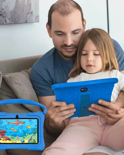 Vaikiška planšetė su apsauginiu dėklu ir edukacinėmis funkcijomis, 7 colių, Android 11