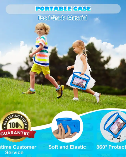 Vaikiška planšetė su apsauginiu dėklu ir edukacinėmis funkcijomis, 7 colių, Android 11