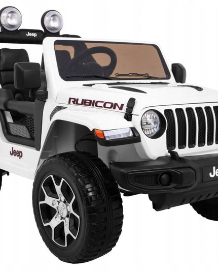 Vaikiškas akumuliatorinis automobilis Jeep Wrangler Rubicon – Baltas + nuotolinio valdymo pultas