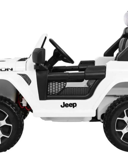 Vaikiškas akumuliatorinis automobilis Jeep Wrangler Rubicon – Baltas + nuotolinio valdymo pultas