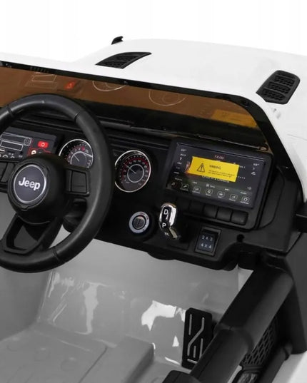 Vaikiškas akumuliatorinis automobilis Jeep Wrangler Rubicon – Baltas + nuotolinio valdymo pultas