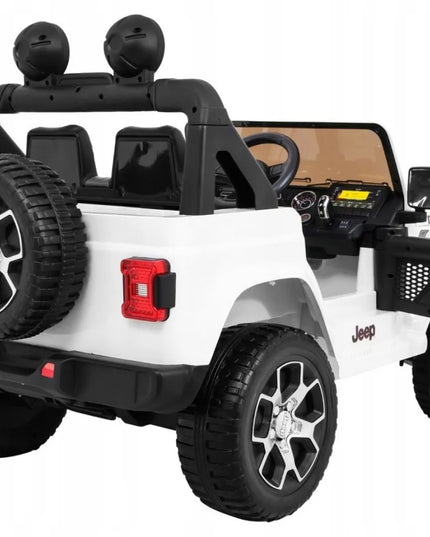 Vaikiškas akumuliatorinis automobilis Jeep Wrangler Rubicon – Baltas + nuotolinio valdymo pultas