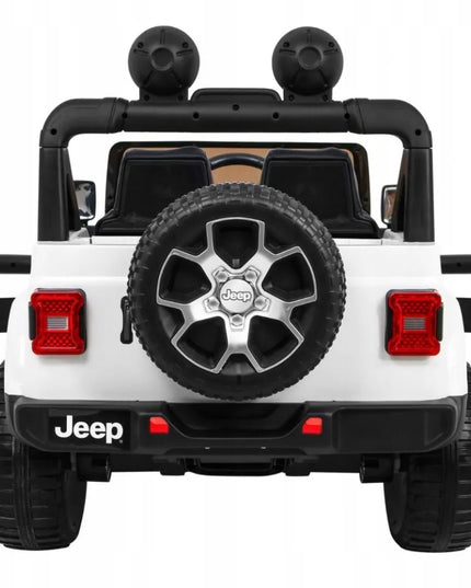 Vaikiškas akumuliatorinis automobilis Jeep Wrangler Rubicon – Baltas + nuotolinio valdymo pultas