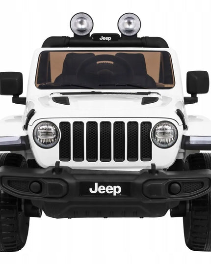 Vaikiškas akumuliatorinis automobilis Jeep Wrangler Rubicon – Baltas + nuotolinio valdymo pultas