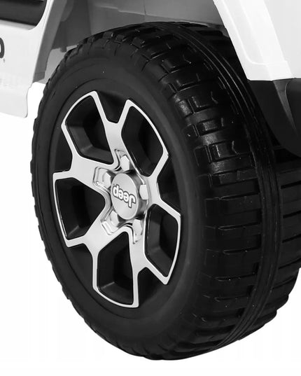 Vaikiškas akumuliatorinis automobilis Jeep Wrangler Rubicon – Baltas + nuotolinio valdymo pultas