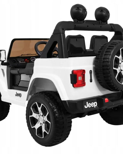 Vaikiškas akumuliatorinis automobilis Jeep Wrangler Rubicon – Baltas + nuotolinio valdymo pultas