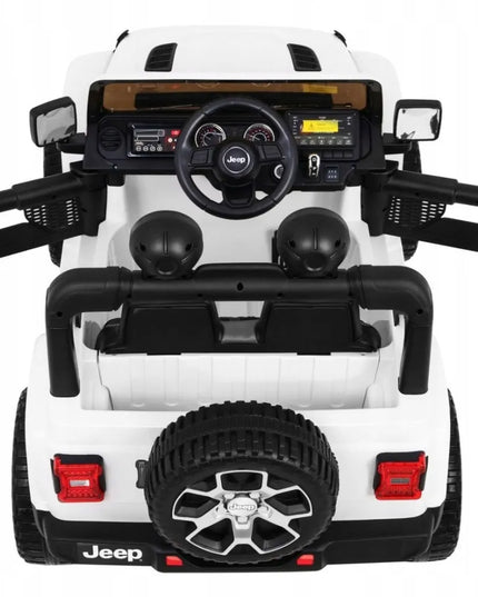 Vaikiškas akumuliatorinis automobilis Jeep Wrangler Rubicon – Baltas + nuotolinio valdymo pultas