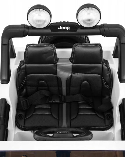Vaikiškas akumuliatorinis automobilis Jeep Wrangler Rubicon – Baltas + nuotolinio valdymo pultas