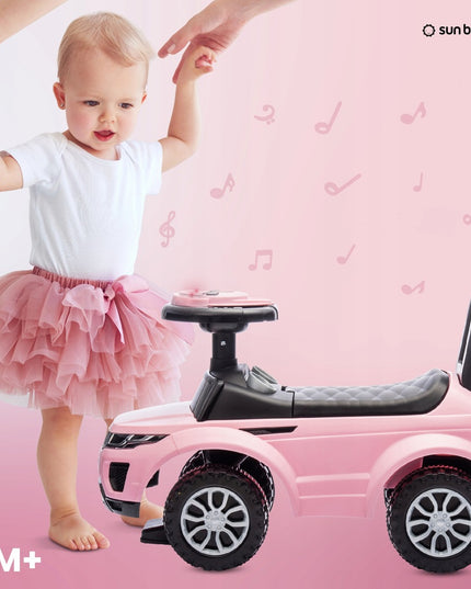 Vaikiškas automobilis 1 metų vaikui, šviesiai rožinis (Sun Baby)