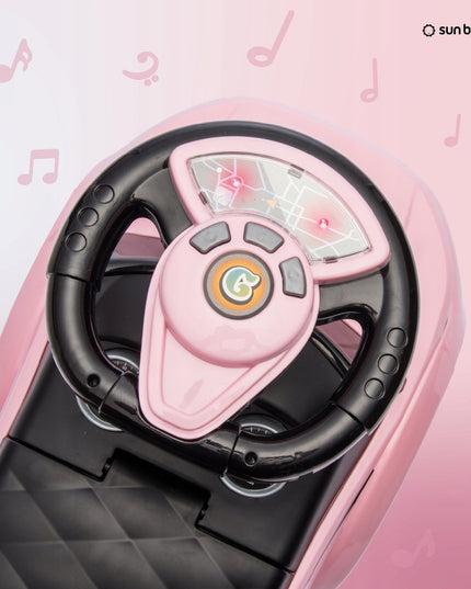 Vaikiškas automobilis 1 metų vaikui, šviesiai rožinis (Sun Baby)