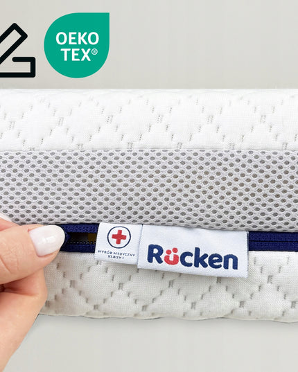 Vaikiškas čiužinys 120x60 H2 H3 ortopedinis kūdikiui – medicininis čiužinys su ventiliacija, hipoalerginis, Tencel užvalkalas, Rucken