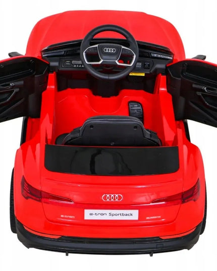 Vaikiškas elektromobilis Audi e-tron 4X4, odinė sėdynė, EVA ratai, pultelis