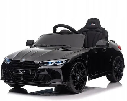 Vaikiškas elektromobilis BMW M4, juodas, EVA ratai, odinė sėdynė, pultelis, ličio jonų baterija