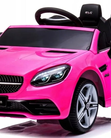 Vaikiškas elektromobilis R-SPORT Mercedes SLC 300, rožinis, EVA ratai, minkšta sėdynė