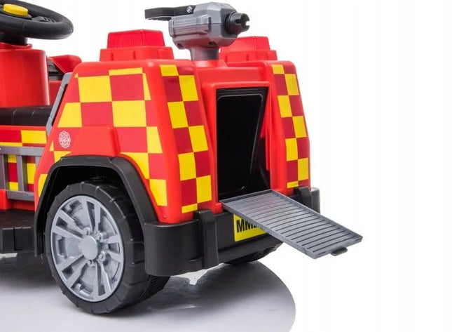 Vaikiškas gaisrinės automobilis su akumuliatoriumi