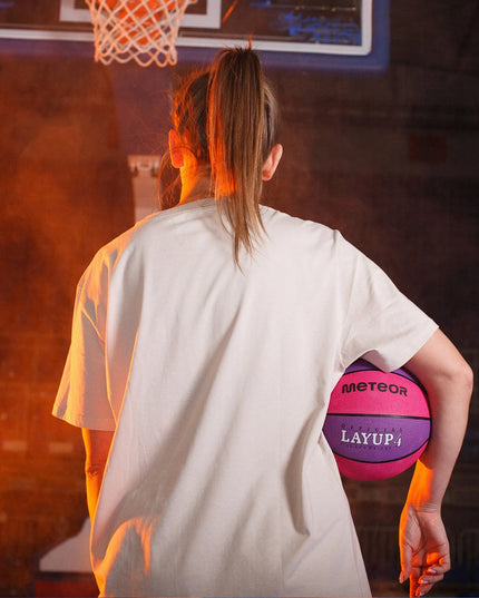 Vaikiškas krepšinio kamuolys Meteor LAYUP #4 guminis 3-10 metų vaikams