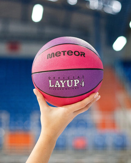 Vaikiškas krepšinio kamuolys Meteor LAYUP #4 guminis 3-10 metų vaikams