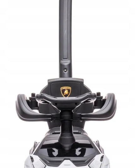 Vaikiškas paspirtukas-automobilis su stūmikliu Lamborghini Essenza SCV12, baltas