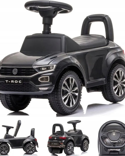 Vaikiškas paspirtukas-stumiukas Volkswagen T-Roc, juodas, SUN BABY