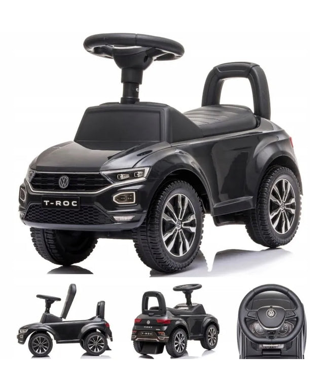 Vaikiškas paspirtukas-stumiukas Volkswagen T-Roc, juodas, SUN BABY