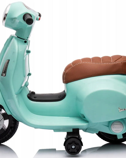 Vaikiškas paspirtukas „Vespa Mini“ su akumuliatoriumi ir atrama