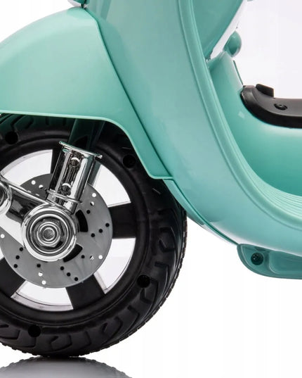 Vaikiškas paspirtukas „Vespa Mini“ su akumuliatoriumi ir atrama