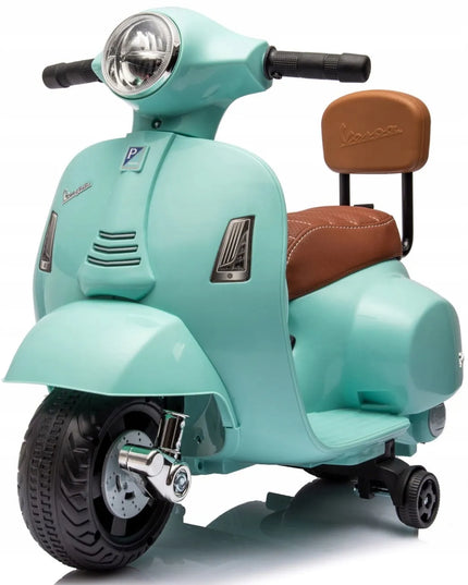 Vaikiškas paspirtukas „Vespa Mini“ su akumuliatoriumi ir atrama
