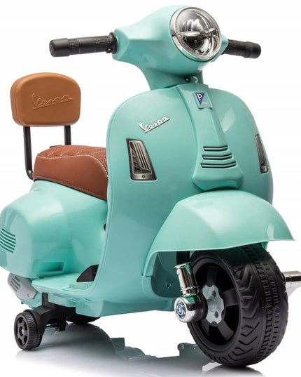 Vaikiškas paspirtukas „Vespa Mini“ su akumuliatoriumi ir atrama