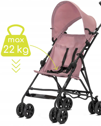 Vaikiškas skėtukas-vežimėlis Lorelli Vaya, lengvas, 4 kg, sulankstomas, rožinis