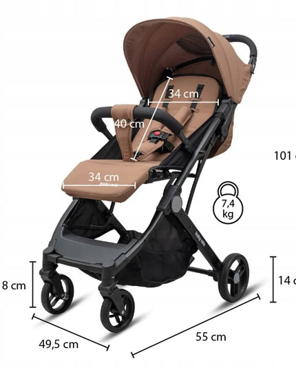 Vaikiškas sportinis vežimėlis Baby Mix BIMELO ULTRA LIGHT, sulankstomas – smėlio spalvos