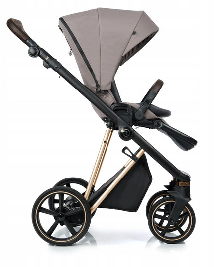 Vaikiškas vežimėlis 2 viename Roan Ivi 2.0 Cocoa/Rose Gold + adapteriai