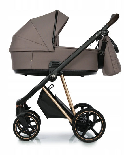 Vaikiškas vežimėlis 2 viename Roan Ivi 2.0 Cocoa/Rose Gold + adapteriai