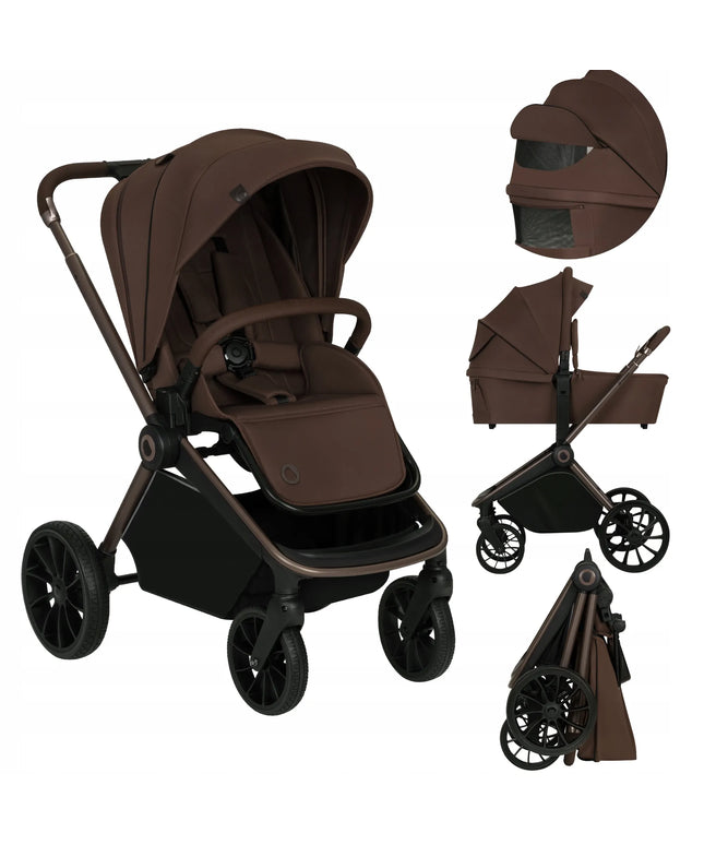 Vaikiškas vežimėlis 2in1 LIONELO MIKA PLUS Mocha Mousse