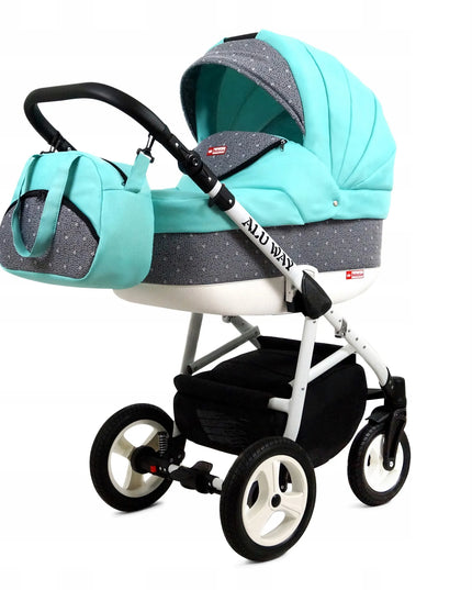 Vaikiškas vežimėlis 3-in-1 BabyLux Alu Way sportinis lopšys automobilinė kėdutė