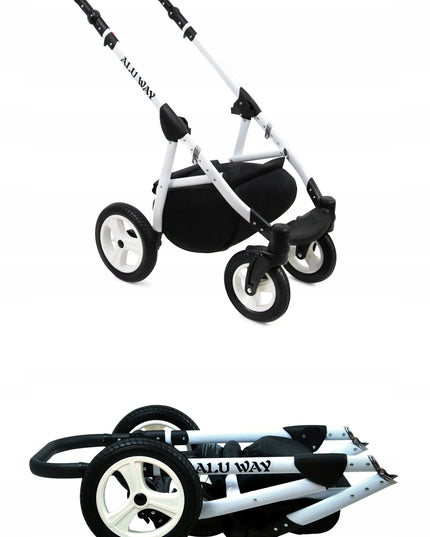 Vaikiškas vežimėlis 3-in-1 BabyLux Alu Way sportinis lopšys automobilinė kėdutė
