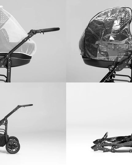 Vaikiškas vežimėlis 3-in-1 - EL-CAR COSMO - 72 spalvos - ISOFIX automobilinė kėdutė