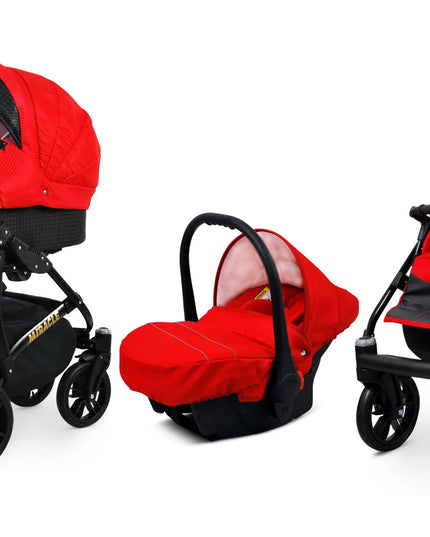 Vaikiškas vežimėlis 3in1 BabyLux Miracle, sportinis, lopšys, automobilinė kėdutė