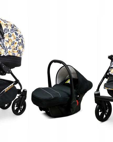 Vaikiškas vežimėlis 3in1 BabyLux Miracle, sportinis, lopšys, automobilinė kėdutė