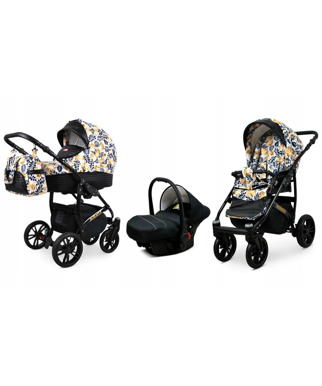 Vaikiškas vežimėlis 3in1 BabyLux Miracle, sportinis, lopšys, automobilinė kėdutė
