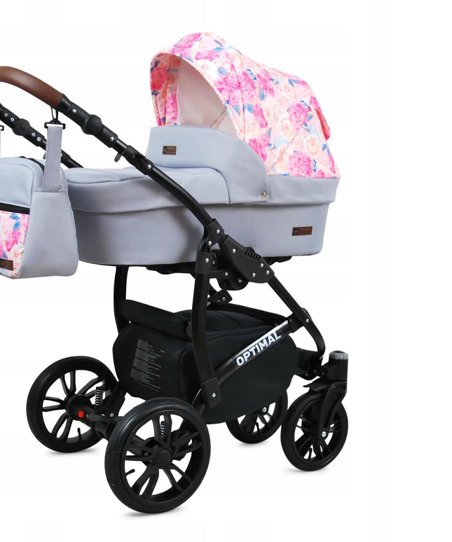 Vaikiškas vežimėlis 3in1 BabyLux Optimal, lopšys, sportinė dalis ir automobilinė kėdutė
