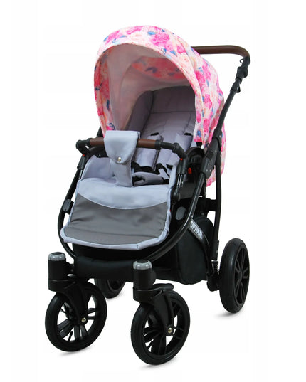 Vaikiškas vežimėlis 3in1 BabyLux Optimal, lopšys, sportinė dalis ir automobilinė kėdutė