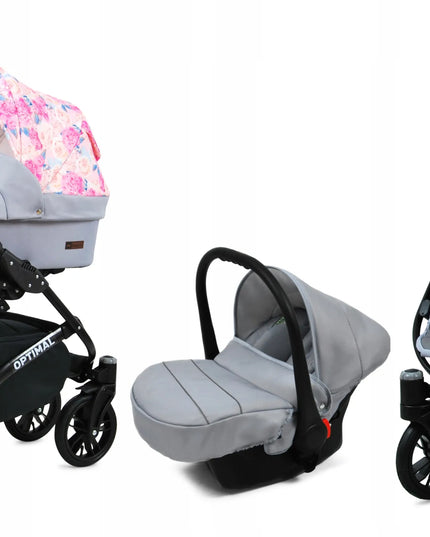 Vaikiškas vežimėlis 3in1 BabyLux Optimal, lopšys, sportinė dalis ir automobilinė kėdutė