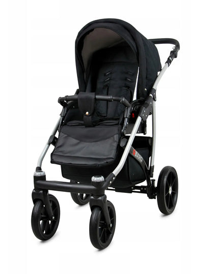 Vaikiškas vežimėlis 4-viename BabyLux Qbaro: lopšys, sportinė dalis, kėdutė ir ISOFIX bazė