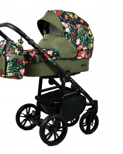 Vaikiškas vežimėlis 4in1 BabyLux ColorLux sportinė dalis lopšys automobilinė kėdutė ISOFIX bazė