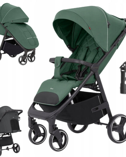 Vaikiškas vežimėlis Carrello Bravo 8512 Spring Green dideliais ratais 0-22kg