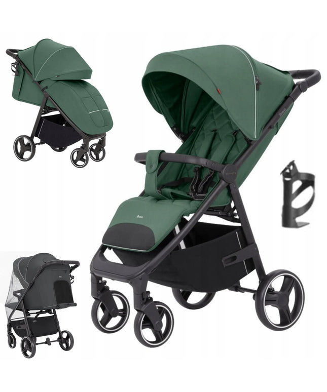 Vaikiškas vežimėlis Carrello Bravo 8512 Spring Green dideliais ratais 0-22kg