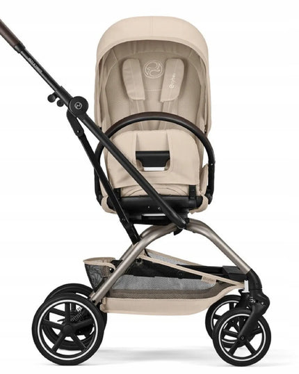 Vaikiškas vežimėlis CYBEX Eezy S Twist+ 2 '2026, dideli ratai, besisukanti 360° sėdynė, smėlio spalvos