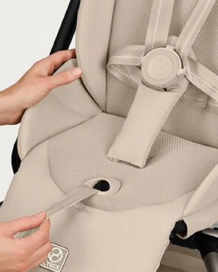 Vaikiškas vežimėlis CYBEX Eezy S Twist+ 2 '2026, dideli ratai, besisukanti 360° sėdynė, smėlio spalvos